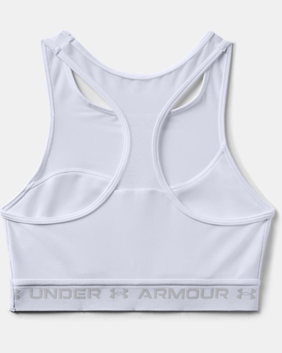 Women's Armour® Mid Sports Bra, White, pdpMainDesktop image number 5